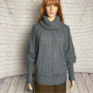 Northland High Neck Knit Grey Sweater Made in Italy Size S/M